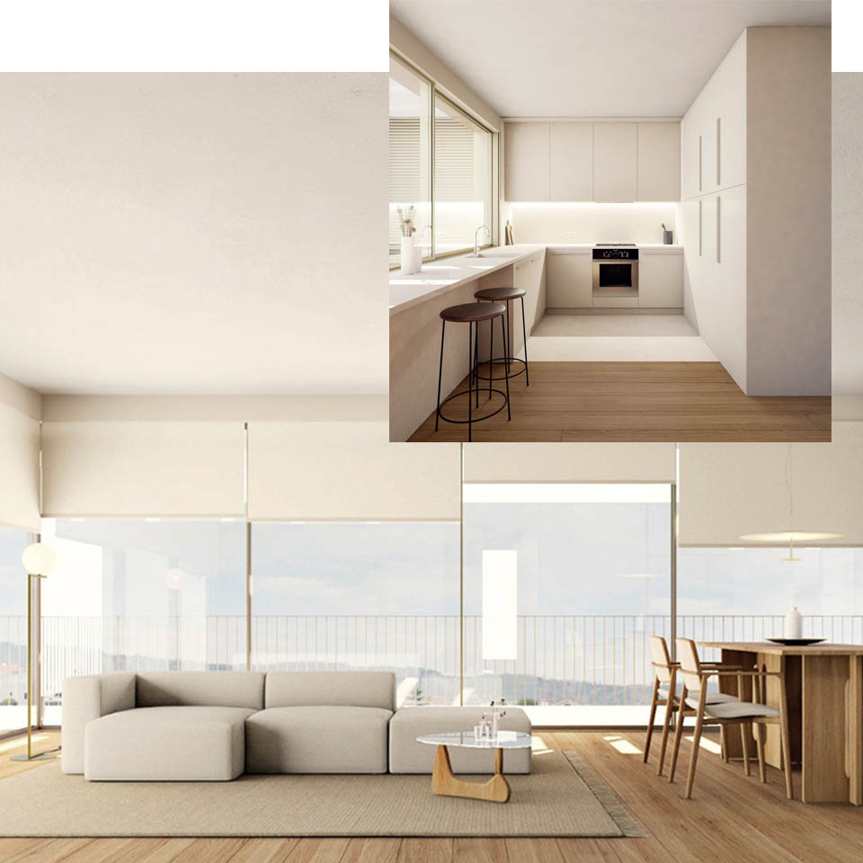 Arquitetura moderna e tranquila.